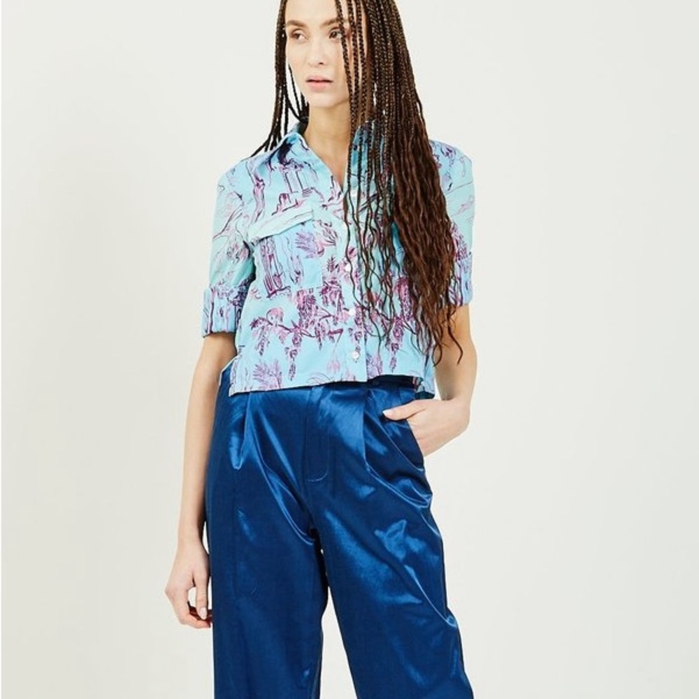 NWT STAUD Printed “Rue” Crop Top